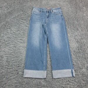 JustUSA Jeans Womens 31/12 Blue Mori Scissor Cuffed Straight Leg Denim 31x27 NWT